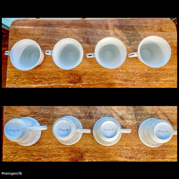 ▪️VTG▪️7 Piece Setting FORGET-ME-NOT Tea Cups & Saucers Japanese Fine China - Picture 13 of 14